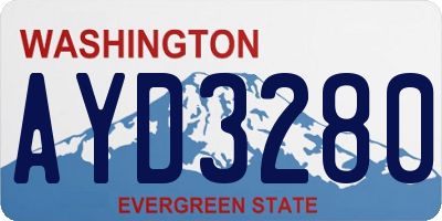 WA license plate AYD3280