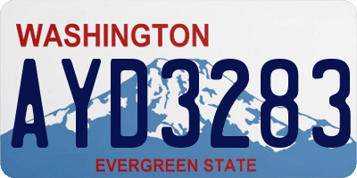 WA license plate AYD3283