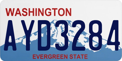 WA license plate AYD3284