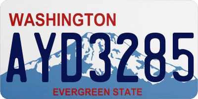 WA license plate AYD3285