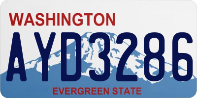 WA license plate AYD3286