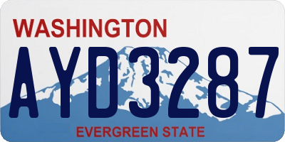 WA license plate AYD3287