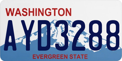 WA license plate AYD3288