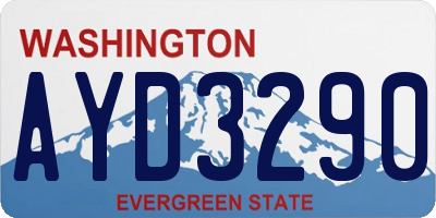 WA license plate AYD3290