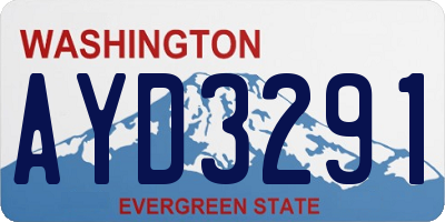 WA license plate AYD3291