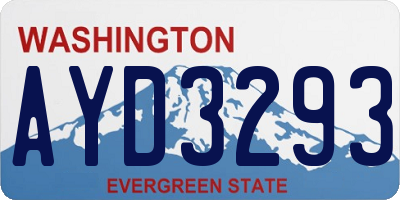 WA license plate AYD3293