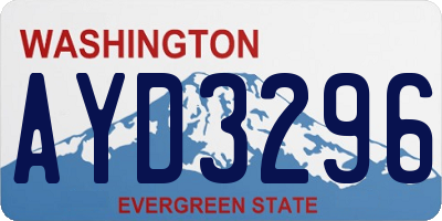 WA license plate AYD3296