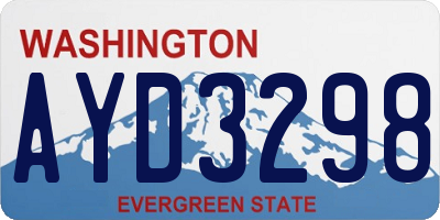 WA license plate AYD3298