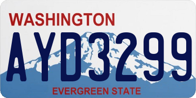 WA license plate AYD3299