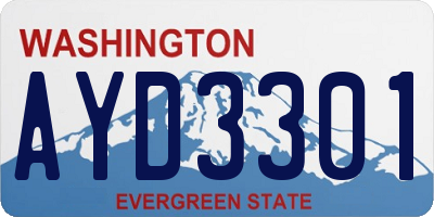 WA license plate AYD3301