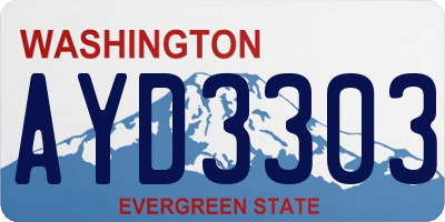 WA license plate AYD3303