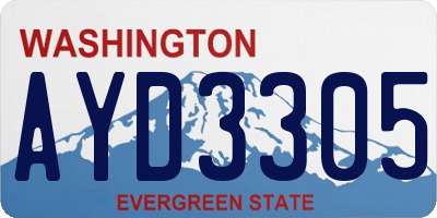 WA license plate AYD3305