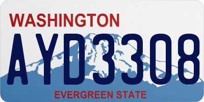 WA license plate AYD3308