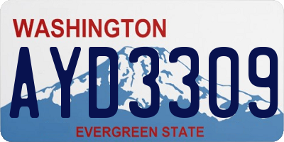 WA license plate AYD3309