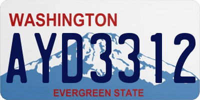 WA license plate AYD3312
