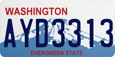 WA license plate AYD3313