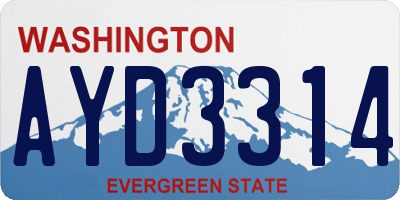 WA license plate AYD3314
