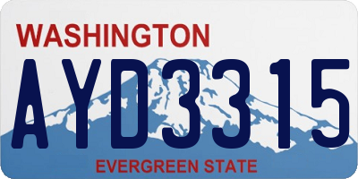 WA license plate AYD3315