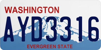 WA license plate AYD3316