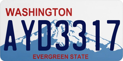 WA license plate AYD3317