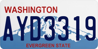 WA license plate AYD3319