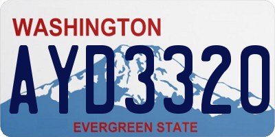 WA license plate AYD3320