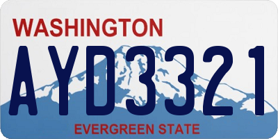 WA license plate AYD3321