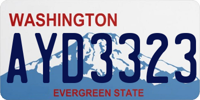 WA license plate AYD3323