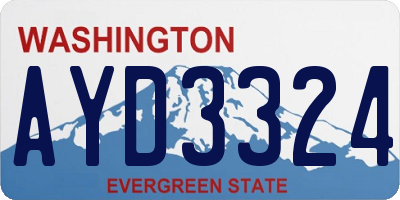 WA license plate AYD3324