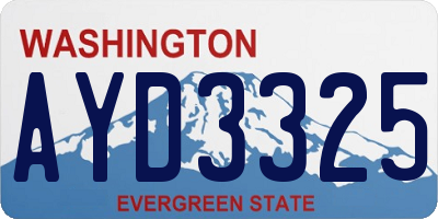WA license plate AYD3325