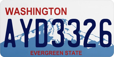 WA license plate AYD3326