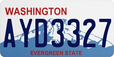 WA license plate AYD3327