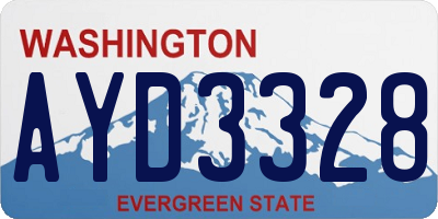 WA license plate AYD3328