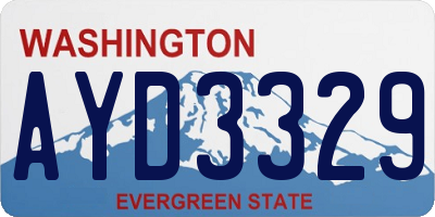 WA license plate AYD3329