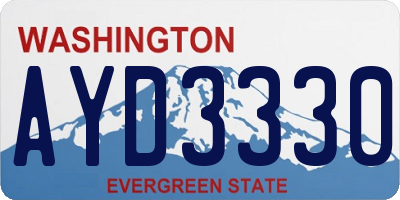 WA license plate AYD3330