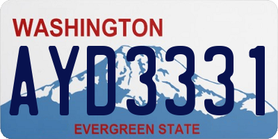 WA license plate AYD3331