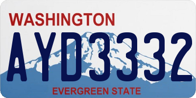 WA license plate AYD3332