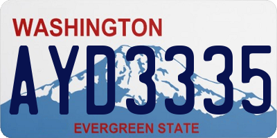 WA license plate AYD3335