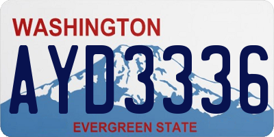 WA license plate AYD3336