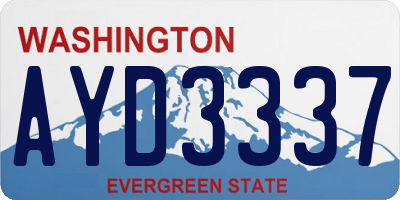 WA license plate AYD3337
