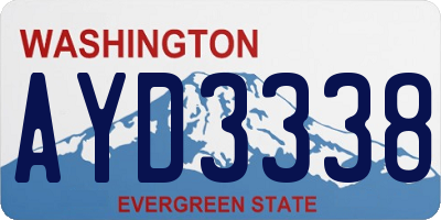 WA license plate AYD3338