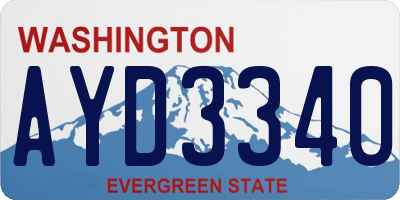 WA license plate AYD3340