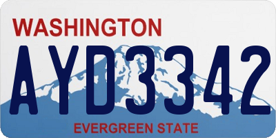 WA license plate AYD3342