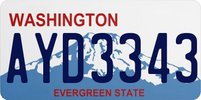 WA license plate AYD3343