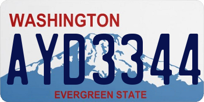 WA license plate AYD3344
