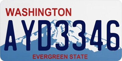 WA license plate AYD3346