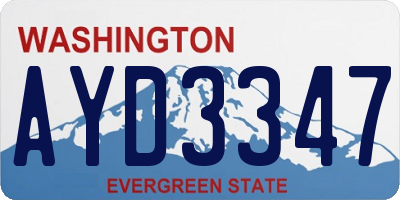 WA license plate AYD3347