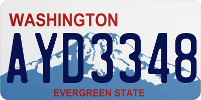 WA license plate AYD3348