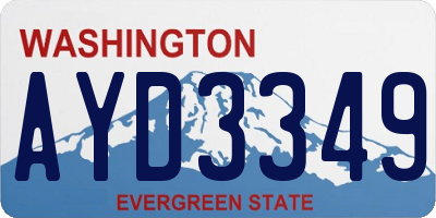 WA license plate AYD3349