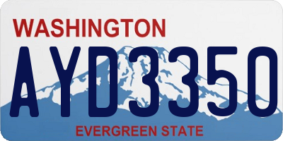 WA license plate AYD3350